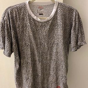 Supreme cheetah print cotton crew neck Hanes tee